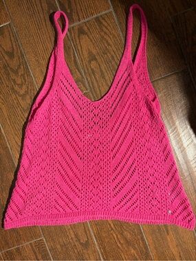 Abercrombie & Fitch Bright Pink Crochet Tank